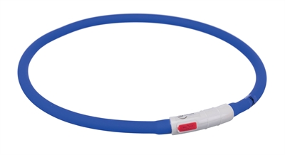 Trixie lichtgevende halsband hond usb siliconen oplaadbaar royal blauw