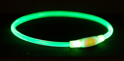 Trixie lichtgevende halsband usb flash light oplaadbaar tpu groen