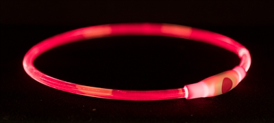 Trixie lichtgevende halsband usb flash light oplaadbaar tpu rood