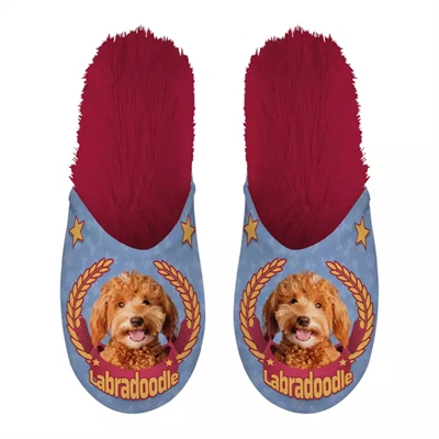 Pantoffel labradoodle lila / rood