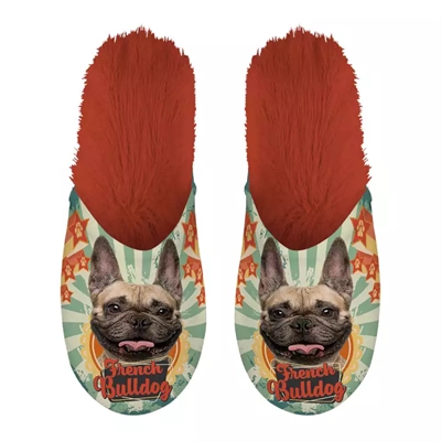 Pantoffel french bulldog franse bulldog oranje