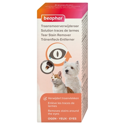 BEAPHAR Traansmeerremover Oftal - Verwijdert traanvlekken en korstjes, voorkomt nieuwe verkleuringen