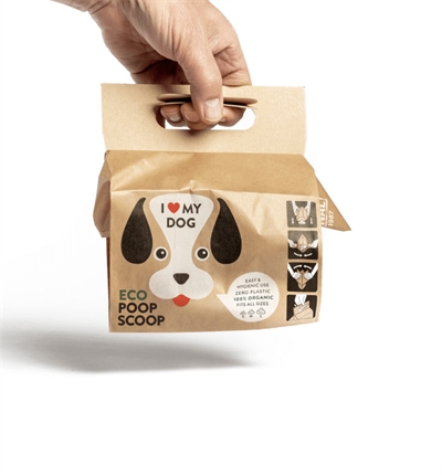I LOVE MY DOG Hondenpoepzakje Bundel - Hygiënisch schepsysteem, 100% biologisch afbreekbaar, geschikt voor alle poepsoorten - Naturel - 10 st