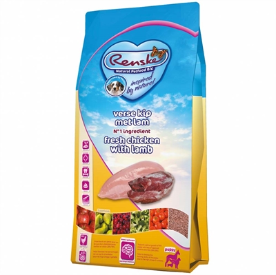 RENSKE SUPER PREMIUM PUPPY Kip/Lam 100% natuurlijk complete voeding, ondersteunt groei & leren (Omega-3), verse kip - 2 kg