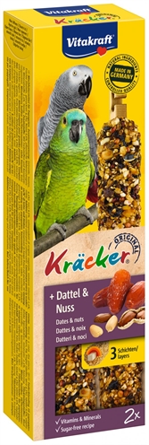 VITAKRAFT Papegaai Kräcker Fruit/Noot 3x gebakken op natuurlijk stokje
