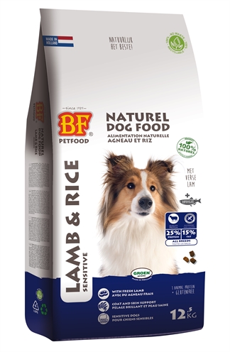 BF PETFOOD Hondenvoer Lam/Rijst 34% lam (15% vers) - Tarwevrij & Hoog verteerbaar - 12,5 kg